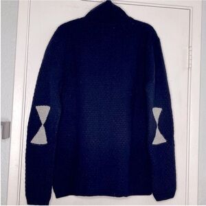 Folk Navy Blue Lambswool Blend Women's Turtleneck Sweater Sz 4 Us L